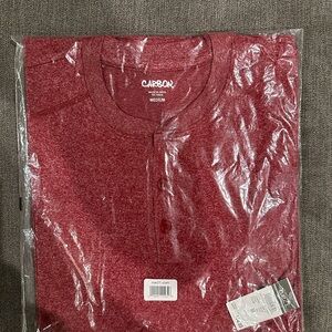 Carbon Red Henley Shirt for Men